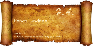 Hencz Andrea névjegykártya