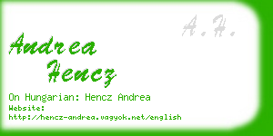 andrea hencz business card